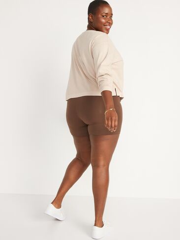 Old Navy High-Waisted Jersey Biker Shorts -- 6-inch inseam - Dark Walnut in Kuwait