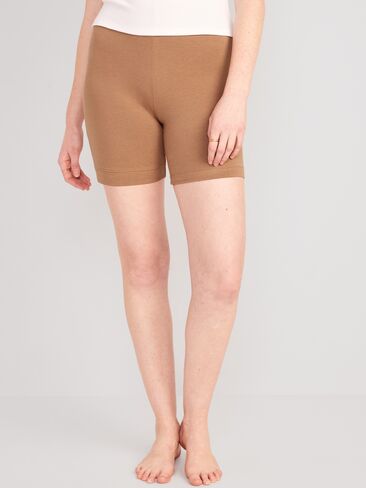 Old Navy High-Waisted Jersey Biker Shorts -- 6-inch inseam - Cocoa Mocha in Kuwait