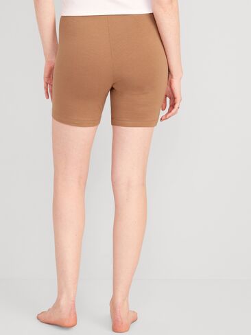 Old Navy High-Waisted Jersey Biker Shorts -- 6-inch inseam - Cocoa Mocha in Kuwait