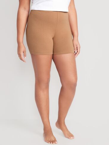 Old Navy High-Waisted Jersey Biker Shorts -- 6-inch inseam - Cocoa Mocha in Kuwait