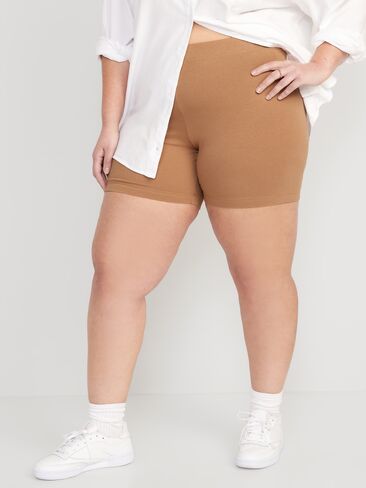 Old Navy High-Waisted Jersey Biker Shorts -- 6-inch inseam - Cocoa Mocha in Kuwait