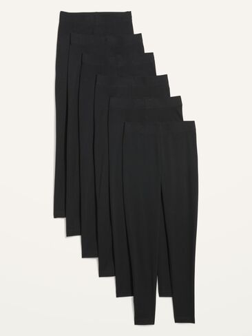 Old Navy High-Waisted Fashion Layering Leggings 6-Pack - Black Jack 3 in Kuwait