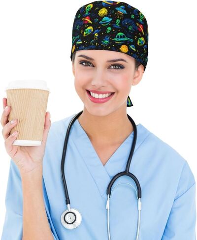 Cat Taco Working Cap, Scrub Cap with Sweatband, Adjustable Tie Back Hat Breathable Headgear for Women/Men in Saudi Arabia