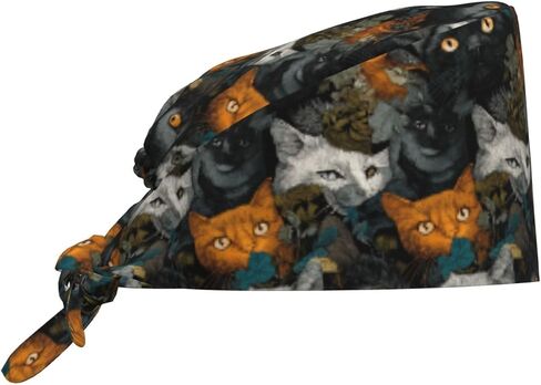 Cat Taco Working Cap, Scrub Cap with Sweatband, Adjustable Tie Back Hat Breathable Headgear for Women/Men in Saudi Arabia