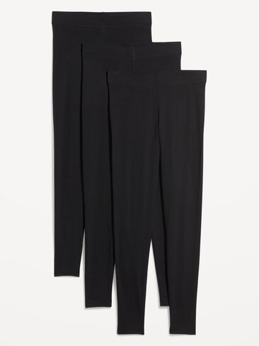 Old Navy High-Waisted Fashion Layering Leggings 3-Pack - Black Jack in Kuwait