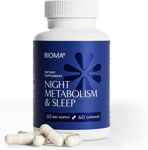 BIOMA Night Metabolism & Sleep - Supports Digestion, Energy Metabolism & Restful Sleep with Melatonin, Vitamin D, Magnesium & More - 180 Capsules (3 Pack, 90-Day Supply) in Saudi Arabia