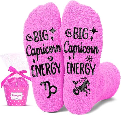 HAPPYPOP Zodiac Pisces Gifts Birthday Gifts for Women - Astrology Constellation Horoscope Gifts, Fuzzy Space Galaxy Socks in Saudi Arabia