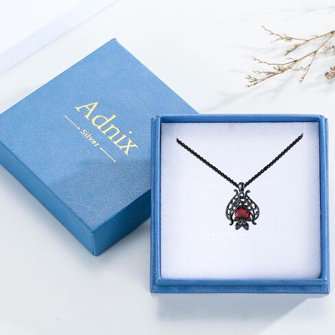 قلادة Adnix Bat من الفضة الإسترلينية عيار 925 على شكل الخفافيش القوطية للنساء مجوهرات عيد الهالوين للرجال والنساء in Kuwait