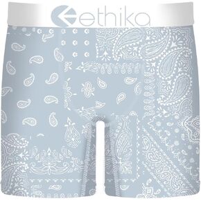 Ethika Men’s Mid Boxer Brief, 4-Way Stretch Performance Underwear - Ice Paisley in Saudi Arabia