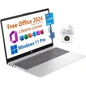 HP 15.6 "كمبيوتر محمول من طلاب الأعمال ، Microsoft Office 2024 Lifetime License ، CoPilot AI Chat ، HD Touchscreen ، Intel 6-Core I3-1215U 4.4 GHz ، RAM 16GB ، 1TB SSD ، Long Battery عمر ، Windows 11 Pro in Kuwait