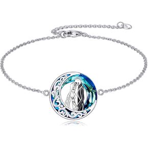 LILALO Nightmare Bracelet Sterling Silver Abalone Shell Jack and Sally Bracelet Skull Jewelry in Kuwait