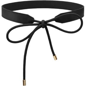 CALFOVERA Women Boho Skinny Dress Belt PU Leather Tie Knot Waistband Cord Fashion Knotted Thin Waist Rope Belt Decoration Accessoties for Women Dresses Coat Sweater 1.8 Yards (Black) in Saudi Arabia