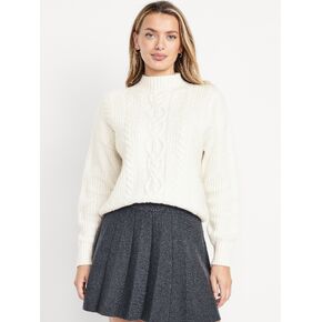 سترة قصيرة ذات رقبة وهمية من Old Navy SoSoft - لون هيذر الطباشيري in Kuwait