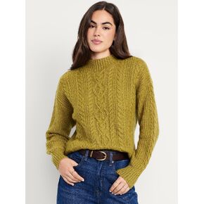 سترة قصيرة ذات رقبة وهمية من Old Navy SoSoft - زيتوني جبلي in Kuwait