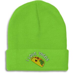 Beanies for Men I Love Tacos Taco Embroidery Tacos Funny Winter Hats for Women Acrylic Skull Cap 1 Size in Saudi Arabia