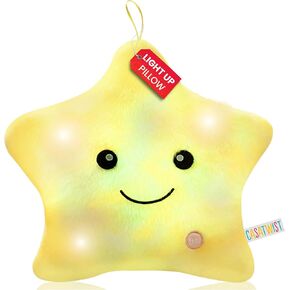 CASATWIST Premium 15" Twinkle Star Light Up Plush Pillow with Lights, Sensory Toys for Kids with Autism, Boys Girls Room décor ADHD Cute Glow in The Dark Stars Night Gift in Saudi Arabia