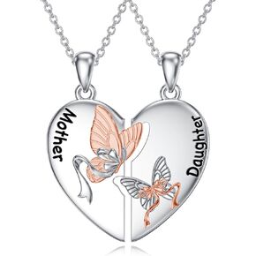 OCJ الأم ابنة قلادة 925 الفضة الاسترليني الحيوانات مطابقة القلائد للأم بنات 2 جهاز كمبيوتر شخصى قلادة القلب هدايا عيد ميلاد الأمهات لأمي وابنتها in Kuwait