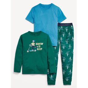 طقم بيجامة منسوج جيرسيه مكون من 3 قطع من Old Navy للأولاد - GID SKELETON in Kuwait