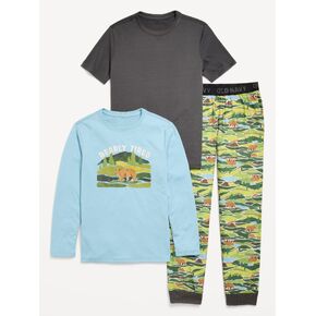 طقم بيجامة منسوج من الجيرسيه مكون من 3 قطع من Old Navy للأولاد - مموه على شكل حيوان in Kuwait
