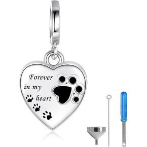 Sterling Silver Urn Charms for Ashes Cremation Charm for Women Fit Bracelet Heart Bead Memorial Keepsake Pendant Cremation Jewelry for Women in Kuwait