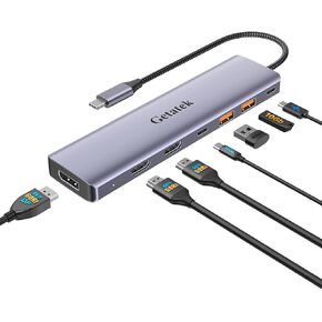 USB C Hub for MacBook Pro Air 8-in-2 USB C Multiport Adapter Hub Mac Dongle with 4K HDMI Port,RJ45 Gigabit Ethernet，2* USB3.0, TF/SD Card Reader, USB-C and PD 100W in Kuwait