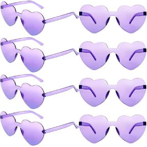 ayigu Heart Shaped Sunglasses for Women Trendy Heart Sunglasses Rimless Transparent Glasses Colorful Rave Party Favors in Saudi Arabia