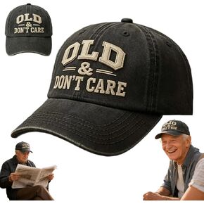Old and Don't Care Hat, Vintage Distressed “Old & Don’T Care" Cap, Fun Adjustable Trucker Hats in Saudi Arabia