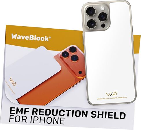 مانع EMF Waveblock للهاتف الخلوي - مصنوع لـ iPhone 15/16 Pro Max - ملصق تخفيض EMF الذي تم اختباره في المختبر 5G Shield المدعومة علميًا ، حماية نفسك وايت in Kuwait