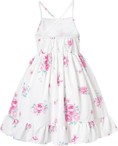 Flofallzique Floral Little Girls Summer Dress Spaghetti Straps Boho Kid Sudress for Birthday Party in Saudi Arabia