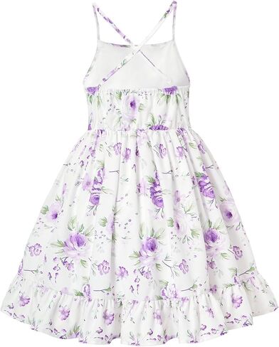 Flofallzique Floral Little Girls Summer Dress Spaghetti Straps Boho Kid Sudress for Birthday Party in Saudi Arabia