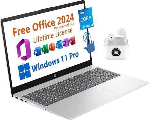 HP 15.6 "كمبيوتر محمول من طلاب الأعمال ، Microsoft Office 2024 Lifetime License ، CoPilot AI Chat ، HD Touchscreen ، Intel 6-Core I3-1215U 4.4 GHz ، RAM 16GB ، 1TB SSD ، Long Battery عمر ، Windows 11 Pro in Kuwait