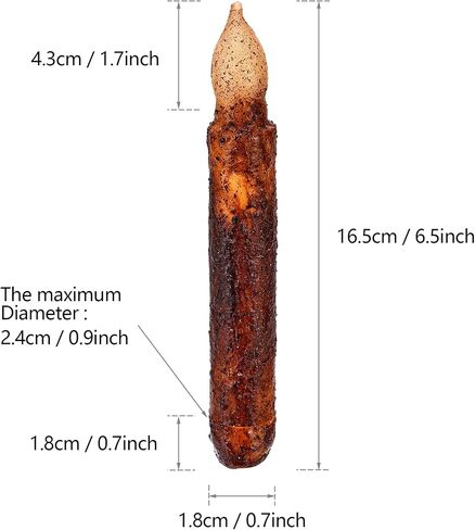 6 عبوات من Lpraer، عمود شمع حقيقي، شموع مستدقة بدائية، شموع بالتنقيط البدائية، مصابيح LED وامضة عديمة اللهب، مجموعة تزيين الهالوين تعمل بالبطارية، ديكور الكنيسة للمهرجانات، بني in Kuwait