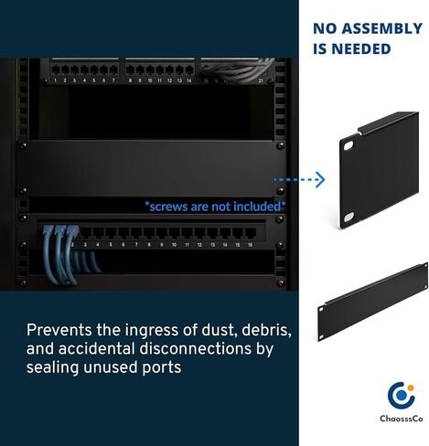 2U Blank Rack Panel for 19" rackmount Enclosure and Network Cabinets (Black, 1 Pack) in Saudi Arabia