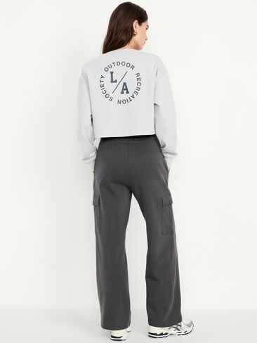 بنطال رياضي واسع الأرجل من Old Navy عالي الخصر SoComfy - النمر in Saudi Arabia