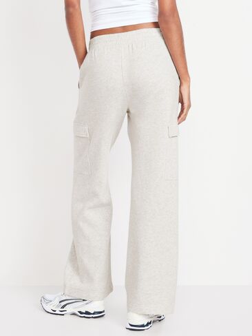 Old Navy High-Waisted SoComfy Cargo Wide-Leg Sweatpants - Light Heather Gray in Saudi Arabia