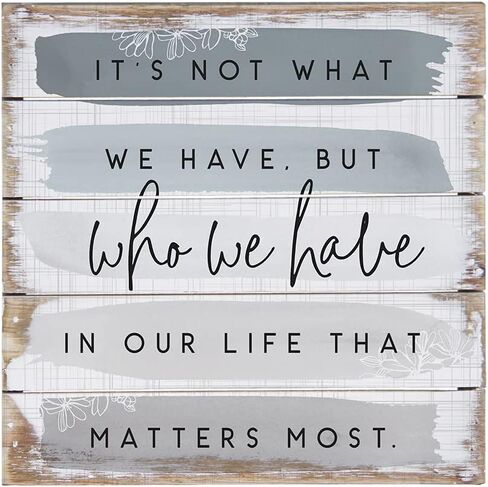 Simply Said, INC Perfect Pallets Petites - It's Not What We Have, But Who We Have - 8 x 8 in Distressed Rustic Wood Sign PET20378 in Saudi Arabia