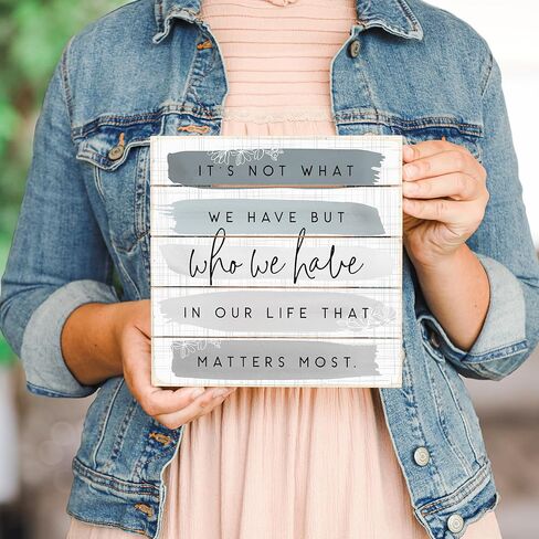 Simply Said, INC Perfect Pallets Petites - It's Not What We Have, But Who We Have - 8 x 8 in Distressed Rustic Wood Sign PET20378 in Saudi Arabia