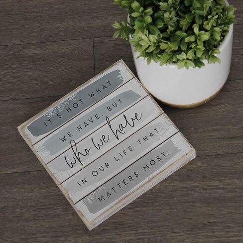 Simply Said, INC Perfect Pallets Petites - It's Not What We Have, But Who We Have - 8 x 8 in Distressed Rustic Wood Sign PET20378 in Saudi Arabia