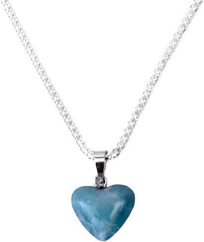 Handmade necklace with a beautiful 925 silver pendant and a natural blue stone in the shape of a heart, crafted artisanally. in Saudi Arabia