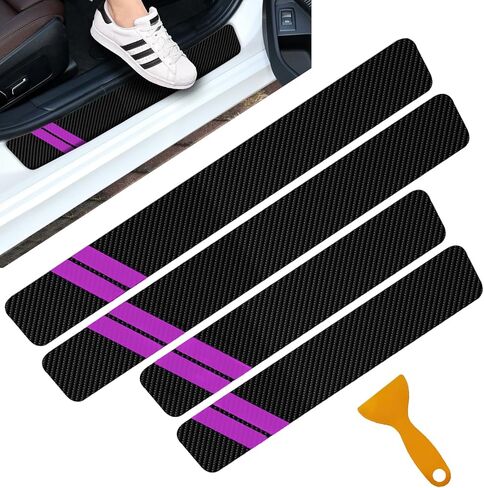4 مساءً حماة عتبة باب السيارة ، حراس حافة باب السيارة ، ملصقات وسادة من ألياف الكربون المضادة للماء ، ملصقات حماية عتبة ألياف ألياف الكربون المضادة للماء ، ملصقات عتبة لدودج شارجر دورانجرو in Kuwait
