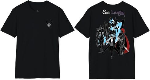 Solo Leveling Anime T-Shirt, Shadow Monarch, Jin and Crew on The Back, Double-Sided Print in Saudi Arabia