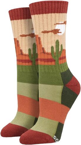 جوارب Socksmith النسائية الدائرية بوصلة صوف ميرينو صبار سهول الصحراء (زوج واحد) in Saudi Arabia