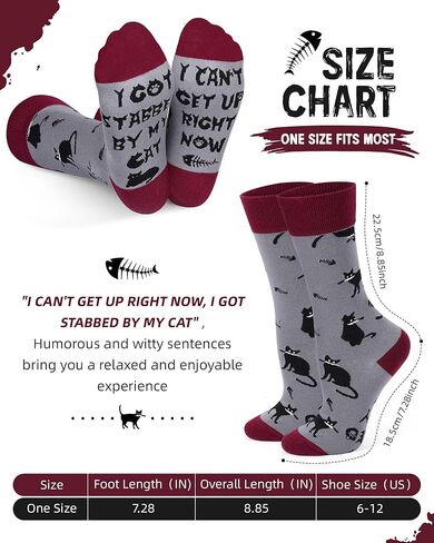 KIDSBETT Funny Cat Socks Gifts for Women Men, Novelty Animal Kitten Crew Dress Socks Casual Cozy Crazy Pet Owners Themed Stocking Gift for Cat Lovers Mom Dad Girls in Saudi Arabia