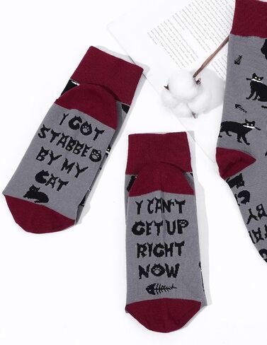 KIDSBETT Funny Cat Socks Gifts for Women Men, Novelty Animal Kitten Crew Dress Socks Casual Cozy Crazy Pet Owners Themed Stocking Gift for Cat Lovers Mom Dad Girls in Saudi Arabia
