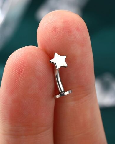 COCHARM Floating Belly Button Rings 14G 8MM G23 Solid Titanium Belly Navel Rings for Women Internally Thread Navel Piercing Jewelry in Saudi Arabia