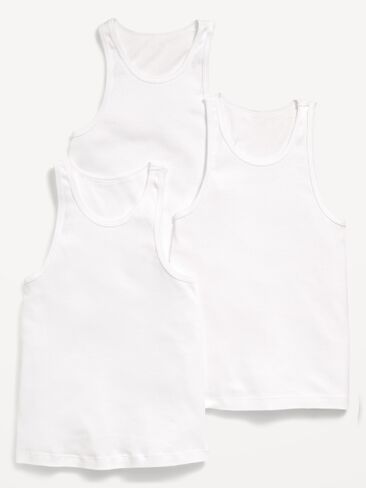 Old Navy Rib-Knit Tank Top 3-Pack for Boys - White Lilies in Saudi Arabia