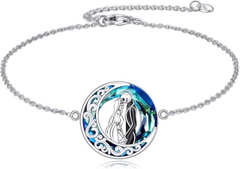 LILALO Nightmare Bracelet Sterling Silver Abalone Shell Jack and Sally Bracelet Skull Jewelry in Kuwait