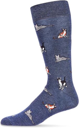 MeMoi Men's Hip Cool Cats Rayan Blend Novelty Crew Sock in Saudi Arabia