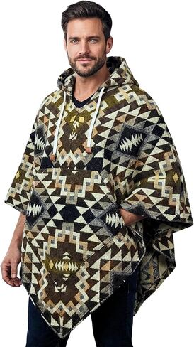 Boho Tops Wool Poncho for Men - Clint Eastwood - Daryl Dixon - Men Poncho - Handamade Products - Cowboy Serape Shawl - Lightweight but Cozy. in Saudi Arabia