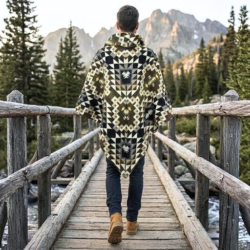 Boho Tops Wool Poncho for Men - Clint Eastwood - Daryl Dixon - Men Poncho - Handamade Products - Cowboy Serape Shawl - Lightweight but Cozy. in Saudi Arabia